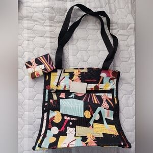 Girlie Water-Repellent Zip & Stick Shopping Bag , Pockets & Coin Pouch New OTHER